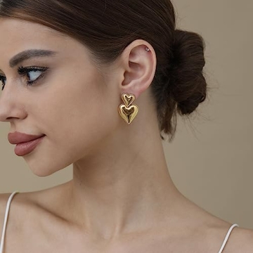 Apsvo Heart Drop Earrings - Lightweight & Stylish Jewelry
