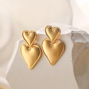 Apsvo Heart Drop Earrings - Lightweight & Stylish Jewelry
