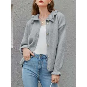 Saodimallsu Ruffle Cardigan - Cozy & Trendy for Women