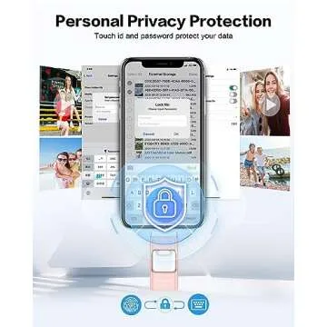 Flash Drive for iPhone 256GB, Photo Stick Thumb Drive USB Stick High Speed Transfer USB Drives External Storage Memory Expansion for iPhone/iPad/PC/Laptop (Pink)