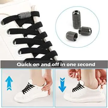 ZHENTOR Elastic Shoe Laces, Elastic No Tie Shoelaces for Sneakers, One Size Fits All Adults and Kids Shoes (05W-white(3 pairs))