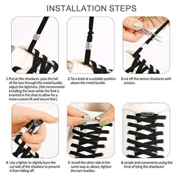 ZHENTOR Elastic Shoe Laces, Elastic No Tie Shoelaces for Sneakers, One Size Fits All Adults and Kids Shoes (05W-white(3 pairs))