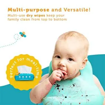 100% Pure Cotton Dry Wipes | 600 Count | Use Wet or Dry | Soft & Sensitive | Hypoallergenic | Extra Strong & Absorbent | Perfect for Diaper Changes, Runny Noses, Drool, Meal Time & Nursing