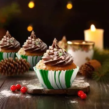SANNIX 450pcs Christmas Cupcake Liners for Festive Baking