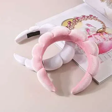 Luckybear Spa Headband Set - Velvet Makeup & Face Wash Set