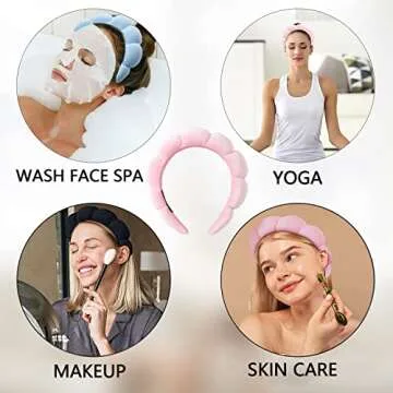 Luckybear Spa Headband Set - Velvet Makeup & Face Wash Set