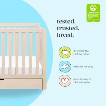 DaVinci Carter's Colby 4-in-1 Convertible Crib with Trundle Drawer in Washed Natural, Greenguard Gold Certified, Undercrib Storage