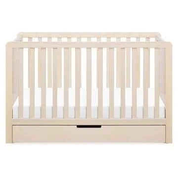 DaVinci Carter's Colby 4-in-1 Convertible Crib with Trundle Drawer in Washed Natural, Greenguard Gold Certified, Undercrib Storage