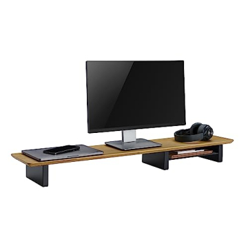 XL Oak Wood Desk Shelf Sleek Design Easy Assembly