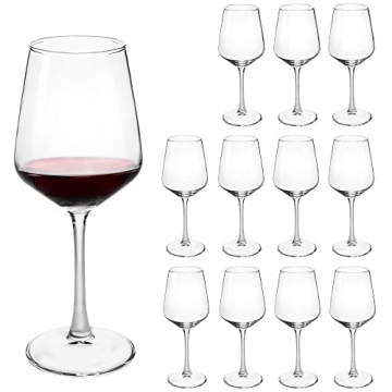 CZUMJJ Wine Glasses Set of 12 - Elegant, Durable, Dishwasher Safe