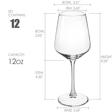 CZUMJJ 12oz Wine Glasses Set - Elegant and Durable