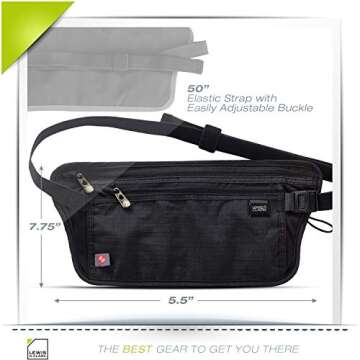 Lewis N. Clark RFID Blocking Money Belt Travel Pouch Waist Stash + Credit Card, Id, Passport Holder ...