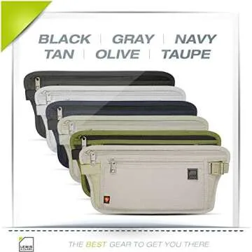 Lewis N. Clark RFID Blocking Money Belt Travel Pouch Waist Stash + Credit Card, Id, Passport Holder for Women & Men, Black, One Size