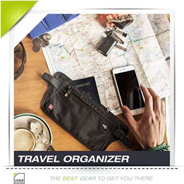 Lewis N. Clark RFID Blocking Money Belt Travel Pouch Waist Stash + Credit Card, Id, Passport Holder for Women & Men, Black, One Size