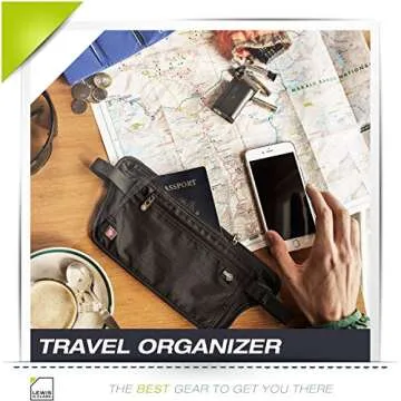 Lewis N. Clark RFID Blocking Money Belt Travel Pouch Waist Stash + Credit Card, Id, Passport Holder for Women & Men, Black, One Size