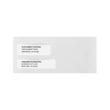 500 No. 9 Flip and Seal Double Window Security Envelopes - Designed for Quickbooks Invoices and Business Statements with Self Seal Flip Press and Seal Flap -Number 9 Size 3 7/8 Inch X 8 7/8 Inch