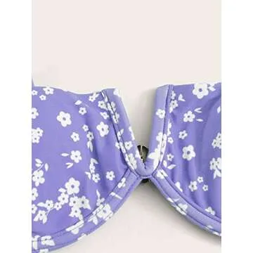 SOLY HUX Women's Floral Print Bikini Bathing Suit
