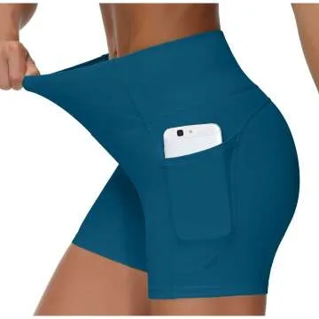 High Waist Yoga Shorts for Women with Pockets