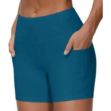 High Waist Yoga Shorts for Women with Pockets