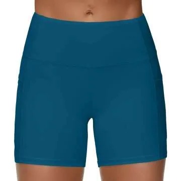 High Waist Yoga Shorts for Women with Pockets