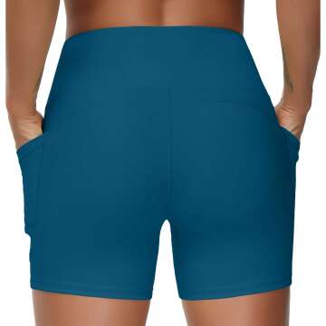 High Waist Yoga Shorts for Women with Pockets