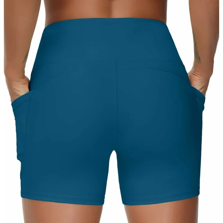 High Waist Yoga Shorts for Women with Pockets