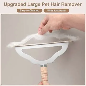V2.0 Large Carpet Rake Pet Hair Remover, Reusable Long Handle Low Pile Carpet Scraper Lint Remover for Cat Hair Removal, Metal Dog Hair Remover Lint Brush, Rugs Couch Furniture Stairs Fabric Shaver