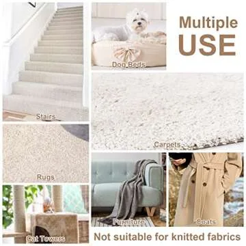 V2.0 Large Carpet Rake Pet Hair Remover, Reusable Long Handle Low Pile Carpet Scraper Lint Remover for Cat Hair Removal, Metal Dog Hair Remover Lint Brush, Rugs Couch Furniture Stairs Fabric Shaver