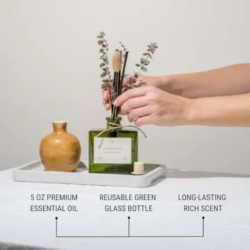 Craft & Kin Reed Diffuser with Dried Flowers | 5 oz White Lavender Scented Reed Diffusers for Home, Bathroom | Scent Sticks | Elegant Fragrance Home Decor for Men & Women