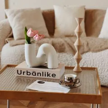 Unique PhiDor White Ceramic Decorative Flower Vase