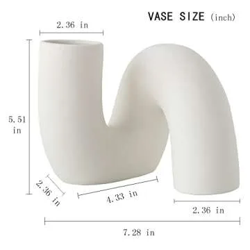 Unique PhiDor White Ceramic Decorative Flower Vase