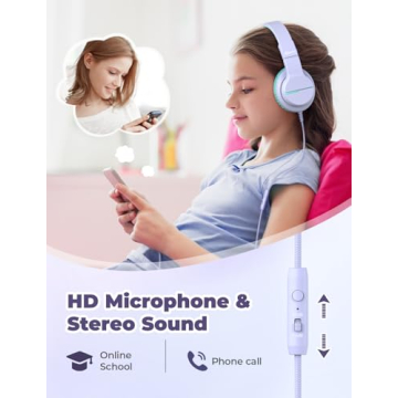 iClever HS19 Kids Headphones with Microphone and Volume Control
