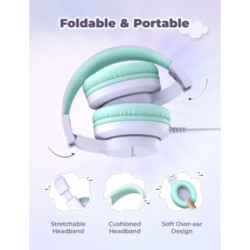 iClever HS19 Kids Headphones with Microphone and Volume Control