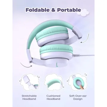 iClever HS19 Kids Headphones with Microphone and Volume Control