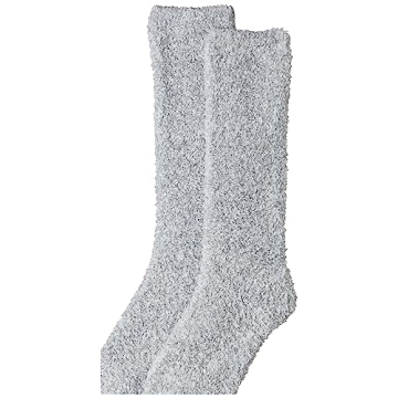 Barefoot Dreams Women's CozyChic Heathered Socks, Blue Water/White, One Size