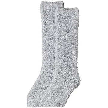 Barefoot Dreams Women's CozyChic Heathered Socks, Blue Water/White, One Size