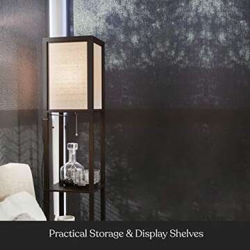 Stylish Brightech Maxwell Floor Lamp with Shelves for Any Room