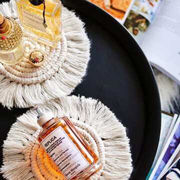 Handmade Boho Coasters Set of 4 | Stylish & Absorbent