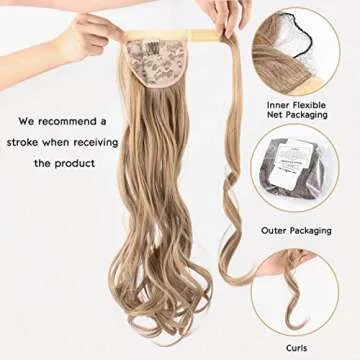 Cagora Clip in Curly Ponytail Enhancer for Women
