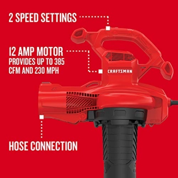 Powerful CRAFTSMAN Leaf Blower, Vacuum & Mulcher - 230 MPH Speed