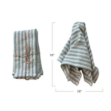 Creative Co-Op Striped Cotton Napkins Set - Ruffle & Elegant