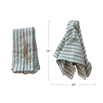Creative Co-Op Striped Cotton Napkins Set - Ruffle & Elegant
