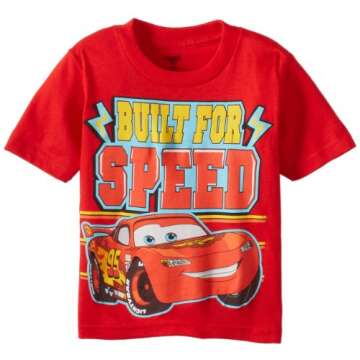 Disney baby boys Cars Built for Speed novelty infant and toddler shirts, Red, 3 US