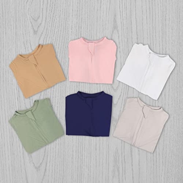 TWINOR Baby Footed Pajamas with Mittens - Soft Bamboo Romper