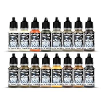 Vallejo - Model Color Effects Earth Tones Set | Modeling Acrylic Paints | 16 bottles x 18 ml (0.60 f...