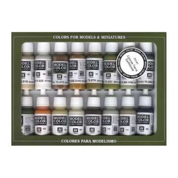 Vallejo - Model Color Effects Earth Tones Set | Modeling Acrylic Paints | 16 bottles x 18 ml (0.60 fl.oz.)