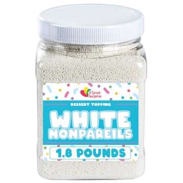 White Nonpareils Sprinkles – 1.8 LB Bulk Candy