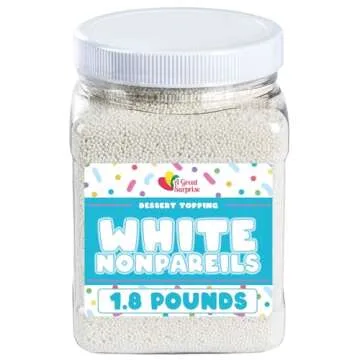White Nonpareils Sprinkles – 1.8 LB Bulk Candy