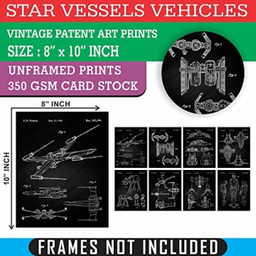 Vintage Star Vessels Patent Prints 8x10 Unframed Set