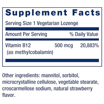 Life Extension B12 Methylcobalamin Lozenges for Energy
